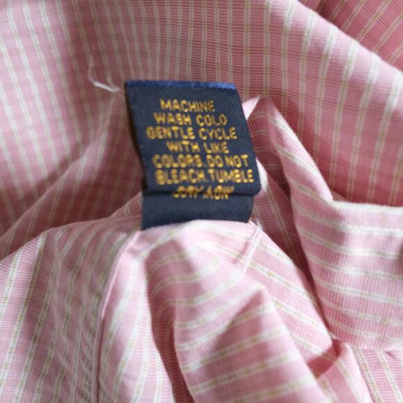 Henry Jacobson Mens Fine 2 Ply Button Up Pink Plaid Dress Shirt 15 34/35 - Picture 9 of 9